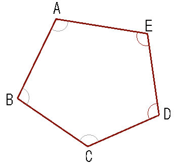 五角形（辺と内角）の図