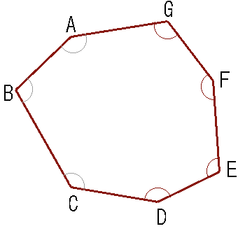 七角形（辺と内角）の図