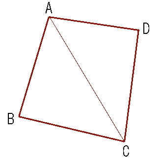 四角形（辺と対角線）の図