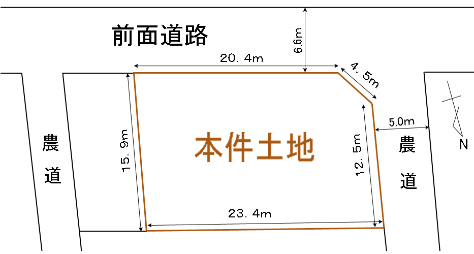 小松空港前月極駐車場の概略図