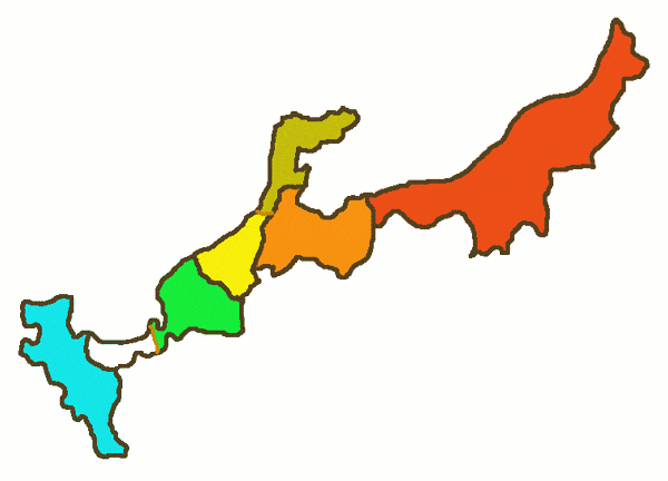 旧国の北陸４県と都