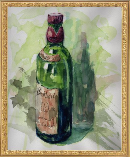 ワインのボトル（painted on Sep.26,2021）