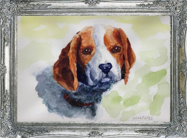 犬の顔（painted on Feb.23,2022）