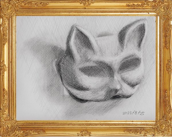狐のお面（painted on Aug.25,2023）